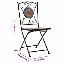 vidaXL Chaises de bistrot mosaïque 2 pcs Orange et gris pas cher