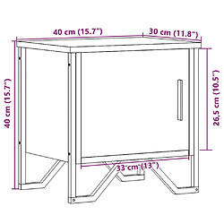 vidaXL Table de chevet chêne fumé 40x30x40 cm bois d'ingénierie pas cher