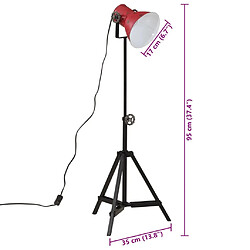 vidaXL Lampadaire 25 W rouge délavé 35x35x65/95 cm E27 pas cher