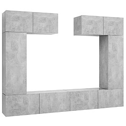 Maison Chic Ensemble de meubles TV 6 pcs | Banc TV Moderne pour salon | Meuble de Rangement - Gris béton Aggloméré -MN85959