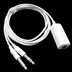 Wewoo Pour Ordinateur Apple, Longueur: 78cm blanc 3.5mm Femelle à 3.5mm Mâle Microphone Jack + 3.5mm Écouteur Jack Câble Adaptateur