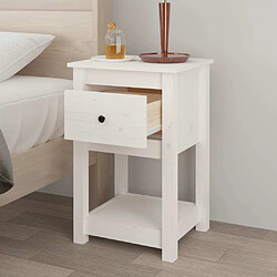 Avis Maison Chic Table de chevet Table de Nuit Meuble de Rangement Blanc 40x35x61,5 cm Bois de pin massif