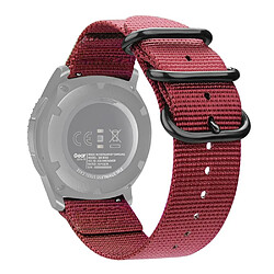 Wewoo Bracelet pour montre connectée Samsung Galaxy Watch Active Sangle Trois Anneaux En Nylon 22mm / S3 Vin Rouge