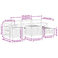 vidaXL Salon de jardin 7 pcs bois massif sapin de douglas pas cher