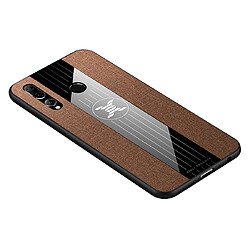 Wewoo Coque Souple Pour Huawei Enjoy 9s XINLI Tissu de couture Antichoc TPU Housse de protection marron