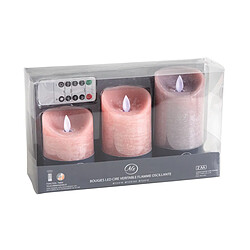 Aubry Gaspard Coffret 3 bougies à LED parfumées avec télécommande Pamplemousse.