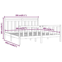 vidaXL Cadre de lit sans matelas blanc bois massif de pin 200x200 cm pas cher