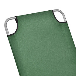 Helloshop26 Lot de 2 transats inclinables acier polyester argenté mat vert foncé 03_0006432 pas cher