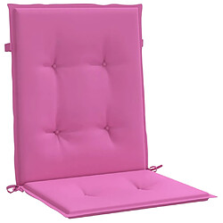 Avis vidaXL Coussins de chaise à dossier bas lot de 2 rose tissu