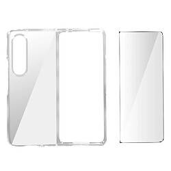 Avizar Coque pour Galaxy Z Fold 4 Silicone Gel et Film Verre Trempé 9H transparent