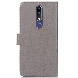 Wewoo Housse Coque Etui à rabat horizontal pour fleurs pressées Nokia 3.1 Plus avec boucle, support, fentes et porte-cartes magnétiques (Gris)