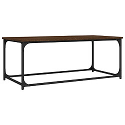 vidaXL Table basse Chêne marron 102x50x40 cm Bois d'ingénierie et fer