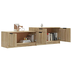 Avis vidaXL Meuble TV Chêne sonoma 158,5x36x45 cm Bois d'ingénierie