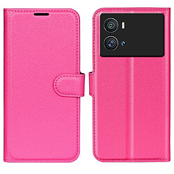 Etui en PU texture litchi, rose pour Vivo iQOO 9 Pro