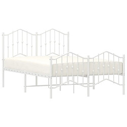 Avis Maison Chic Lit adulte - Lit simple Cadre de lit métal avec tête de lit/pied de lit,Structure du lit Contemporain pour chambre blanc 120x200cm -MN77065