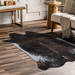 Thedecofactory COW SKIN FAKE - Tapis imitation peau de vache marron foncé 190x250 pas cher