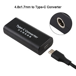 Wewoo Chargeur Adaptateur de connecteur d'alimentation DC femelle 4,8 x 1,7 mm vers USB-C / type C avec câble USB-C / C de 15 cm pas cher