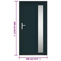 vidaXL Porte d'entrée anthracite 108x208 cm PVC pas cher