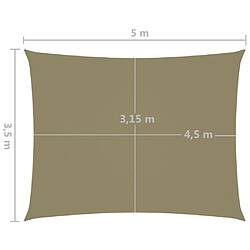 Acheter Helloshop26 Voile toile d'ombrage parasol tissu oxford rectangulaire 3,5 x 5 m beige 02_0009652