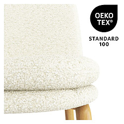 Avis Moloo NOLAN-Chaise de bar en tissu Bouclé Ecru et métal chêne (x2)