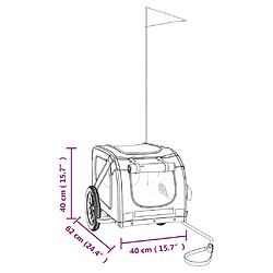 vidaXL Remorque de vélo pour animaux de compagnie jaune et gris pas cher