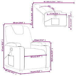 vidaXL Fauteuil de massage inclinable Gris Similicuir pas cher