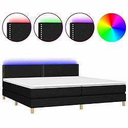 Sommier à lattes,Cadre à lattes de lit et matelas et LED pour Adulte Noir 200x200 cm Tissu -MN49738