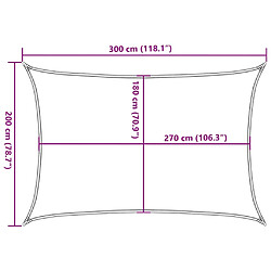 vidaXL Voile d'ombrage 160 g/m² Beige 2x3 m PEHD pas cher