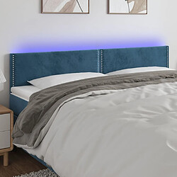 Maison Chic Tête de lit scandinave à LED,meuble de chambre Bleu foncé 180x5x78/88 cm Velours -MN68623