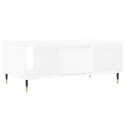 vidaXL Table basse Blanc 90x50x36,5 cm Bois d'ingénierie