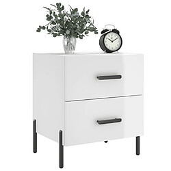 Avis Maison Chic Lot de 2 Tables de chevet,Table de nuit,Table d'appoint pour salon blanc brillant 40x35x47,5 cm -MN10706