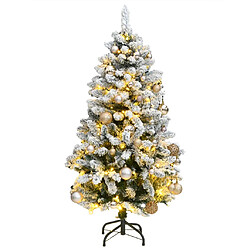 vidaXL Sapin de Noël artificiel articulé 150 LED et boules 150 cm