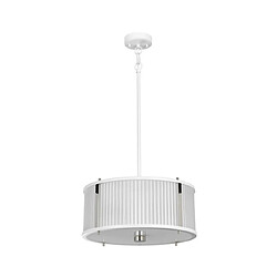 Elstead Lighting Suspension Corona Verre dépoli,acier Peint en blanc satiné / Nickel poli