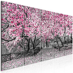 Artgeist Tableau - Magnolia Park (5 Parts) Narrow Pink [200x80]