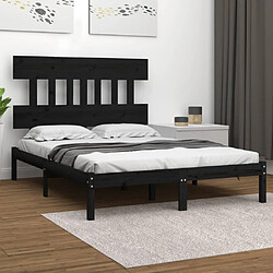 vidaXL Cadre de lit sans matelas noir 120x190 cm bois massif 