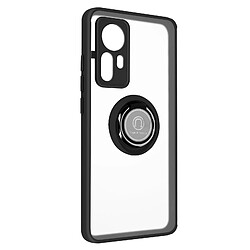 Avizar Coque Xiaomi 12 Pro Bi-matière Bague Métallique Support Vidéo Noir