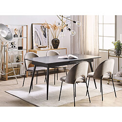 Acheter Beliani Table de salle à manger extensible noire 160/200 x 90 cm MALDON