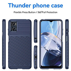 Htdmobiles Coque pour Motorola Moto E22 / E22i - housse etui silicone gel thunder + verre trempe - BLEU FONCE