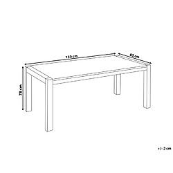 Avis Beliani Table à manger 6 places NATURA Bois foncé