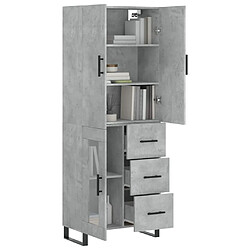 Avis Maison Chic Commode Buffet - Meuble de rangement haut Gris béton 69,5x34x180 cm Bois d'ingénierie -GKD94019