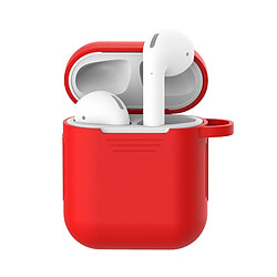 Wewoo Coque 7 PCS sans fil écouteurs antichoc étui de protection en silicone pour Apple AirPods 1/2 rouge + blanc