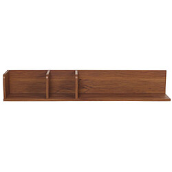 Decoshop26 Étagère murale suspendue étagère en bois 3 compartiments en bois de manguier aspect noyer 20x120x21 cm 04_0008683 pas cher