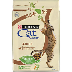 Croquettes PURINA CAT CHOW Chat Adulte avec NaturiumTM - Riche en Canard - 3 KG