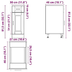 vidaXL Armoire de cuisine Porto gris béton bois d'ingénierie pas cher