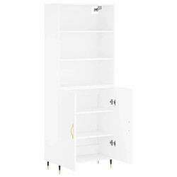 Avis vidaXL Buffet haut Blanc 69,5x34x180 cm Bois d'ingénierie