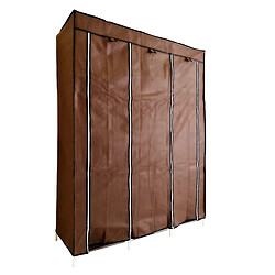 Acheter Armoire Dressing en Tissu Avec Portes Zippées Nyana Home Mesures 170x130x45 cm Marron