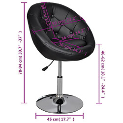 vidaXL Tabouret de bar Noir Similicuir pas cher