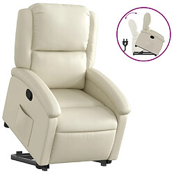 vidaXL Fauteuil inclinable Crème Similicuir