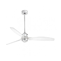 faro Plafonnier ventilateur Just Acier,diffuseur Verre 67,4 Cm