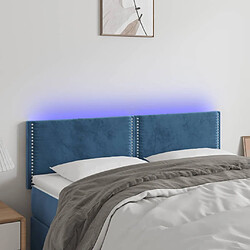 Maison Chic Tête de lit moderne à LED lumineuse pour chambre - Décoration de lit Bleu foncé 144x5x78/88 cm Velours -MN74768